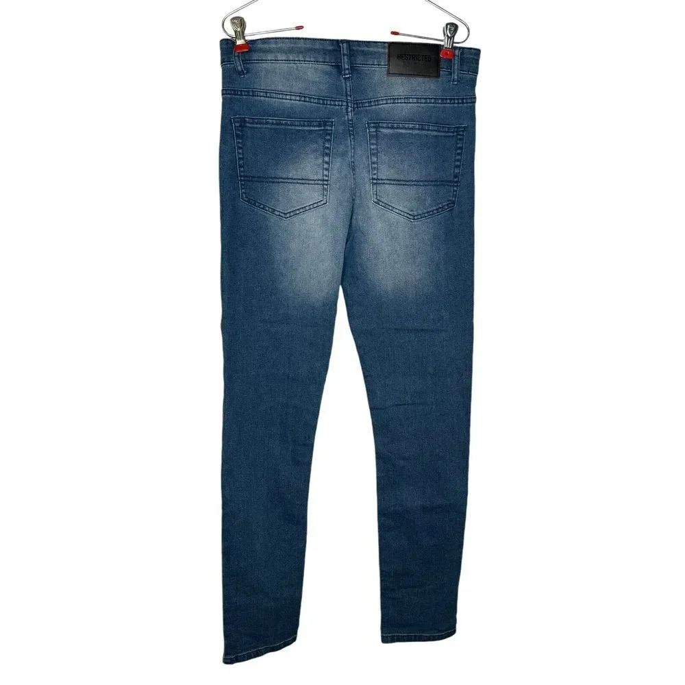 Restricted to All Men's Jeans Slim Fit Mid-Rise Skinny Stretch Denim Blue Sz. 30